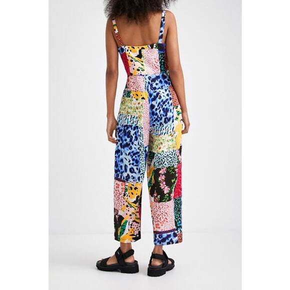 NWT Desigual Patchwork Print Jumpsuit - Material Finishes - XL = US Large - Picture 5 of 16